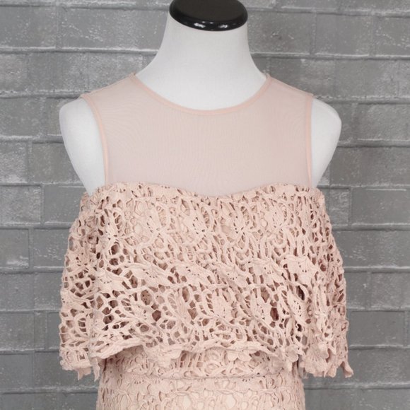 Revolve J.O.A. Blush Pink Crochet Lace Dress - Picture 3 of 14
